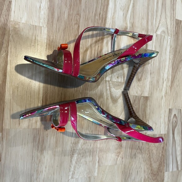Beverly Feldman Pink Patent Leather Bow detail Strappy Sandal 10 - Picture 6 of 7